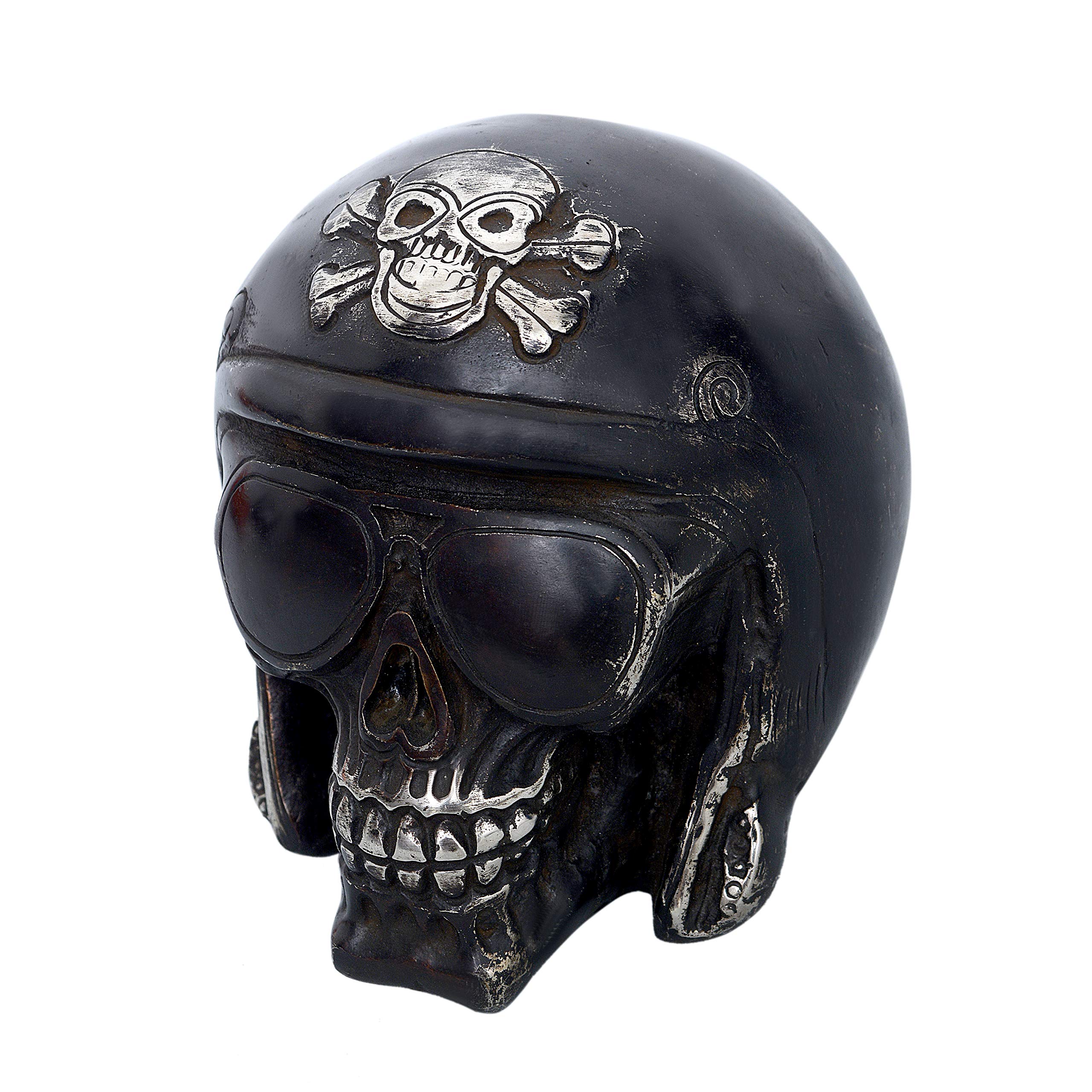 AONA White Metal Skeleton Head/Human Head Statue Height: 5 Inch